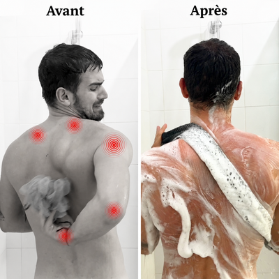 Serviette de douche exfoliante antibactérienne