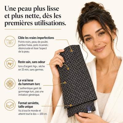Serviette de douche exfoliante antibactérienne