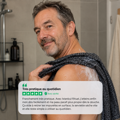 Serviette de douche exfoliante antibactérienne
