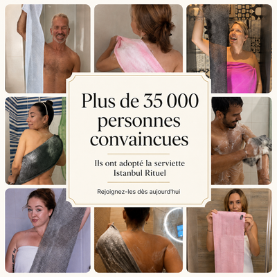 Serviette de douche exfoliante antibactérienne
