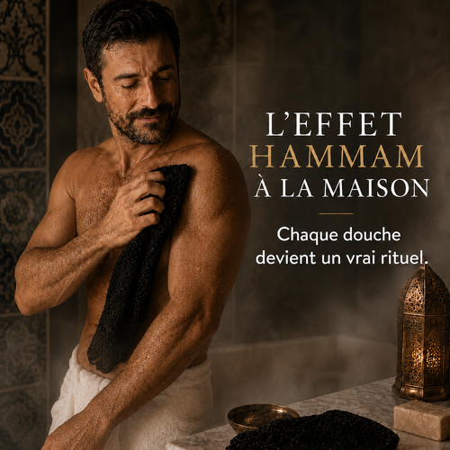 Serviette de douche exfoliante