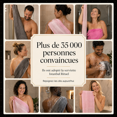 Serviette de douche exfoliante