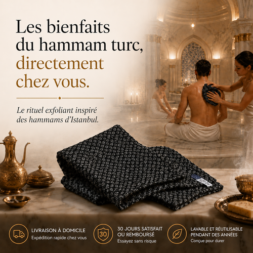 Serviette de douche exfoliante